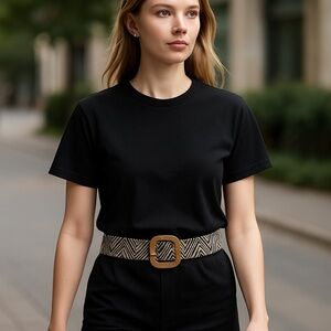 Fall Belt – Black & Tan Woven, Layer-Ready, 38", NWOT